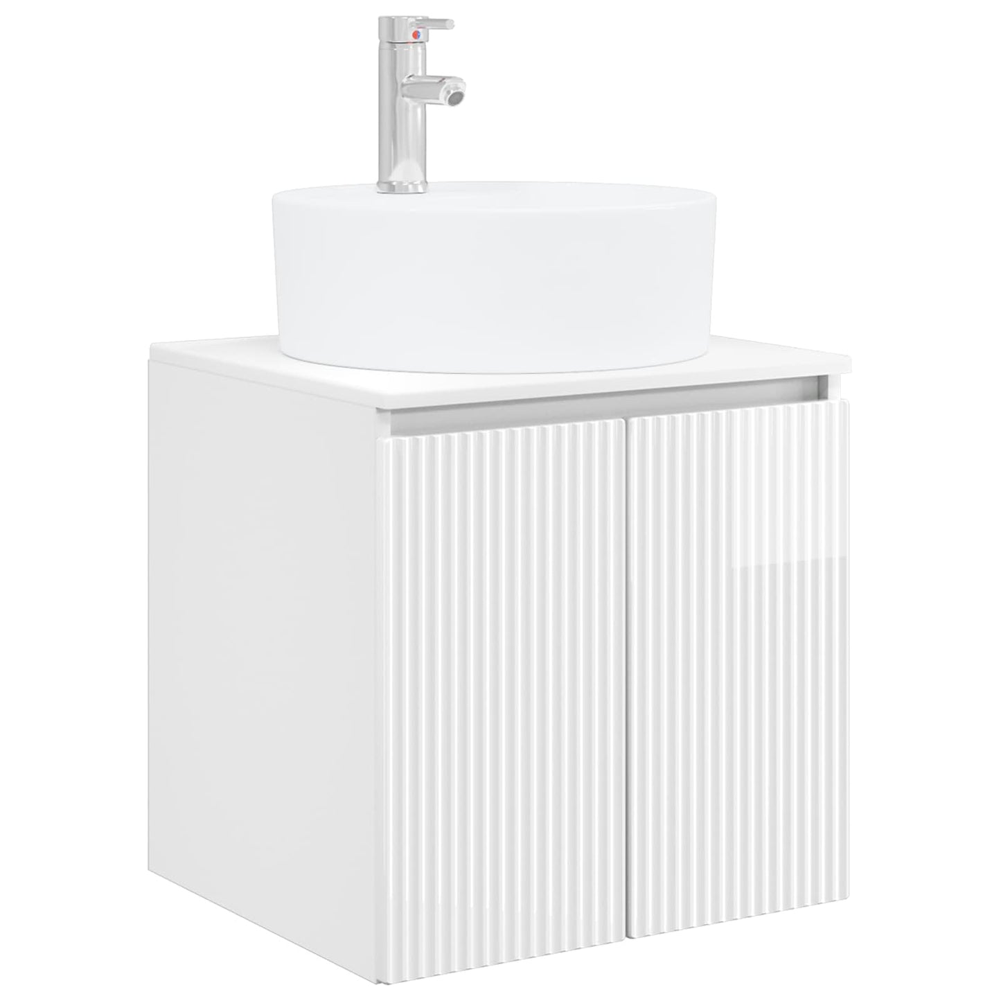 Mobile Lavabo da Parete Bianco Lucido 49,5 x 44,5 x 65 cm | homemem39