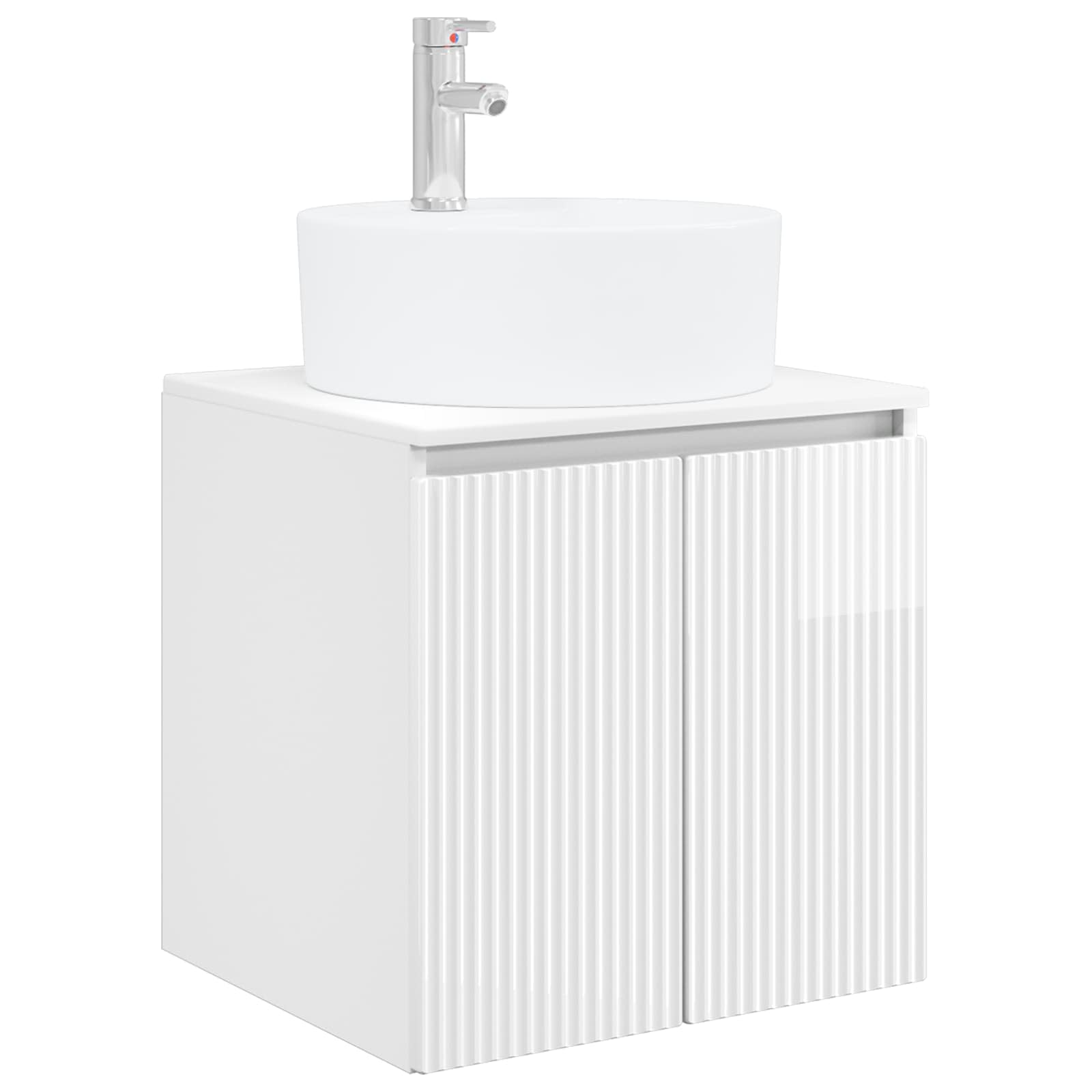 Mobile Lavabo da Parete Bianco Lucido 49,5 x 44,5 x 65 cm | homemem39
