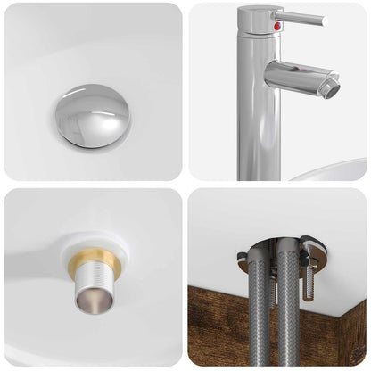 Mobile Lavabo da Parete Rovere Fumo 49,5 x 44,5 x 65 cm | homemem39