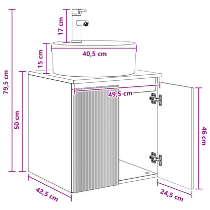 Mobile Lavabo da Parete Sonoma grigio 49,5 x 44,5 x 65 cm | homemem39