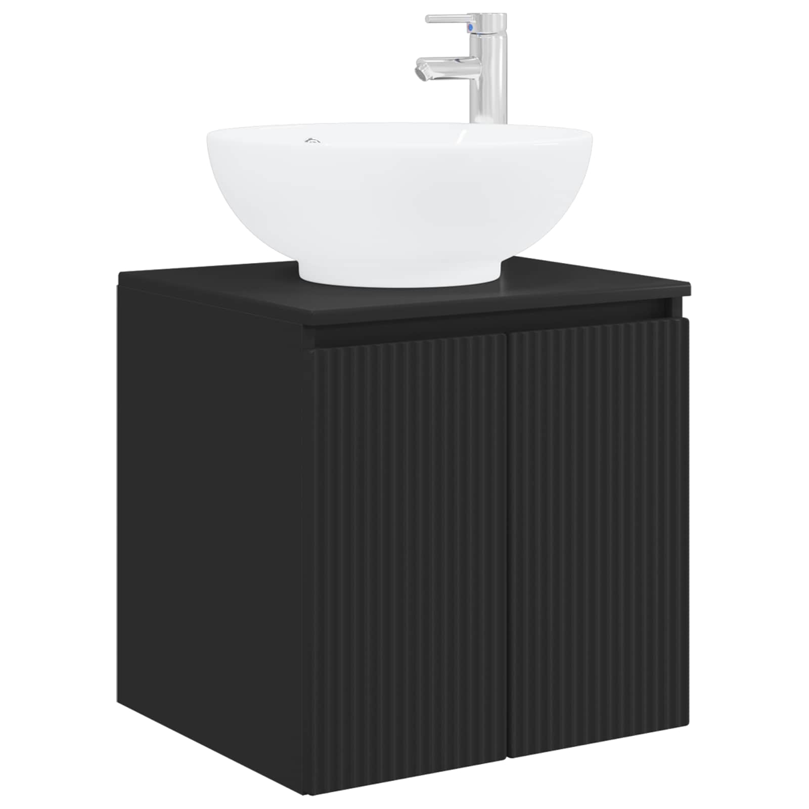 Mobile Lavabo da Parete Nero 49,5 x 44,5 x 65 cm | homemem39