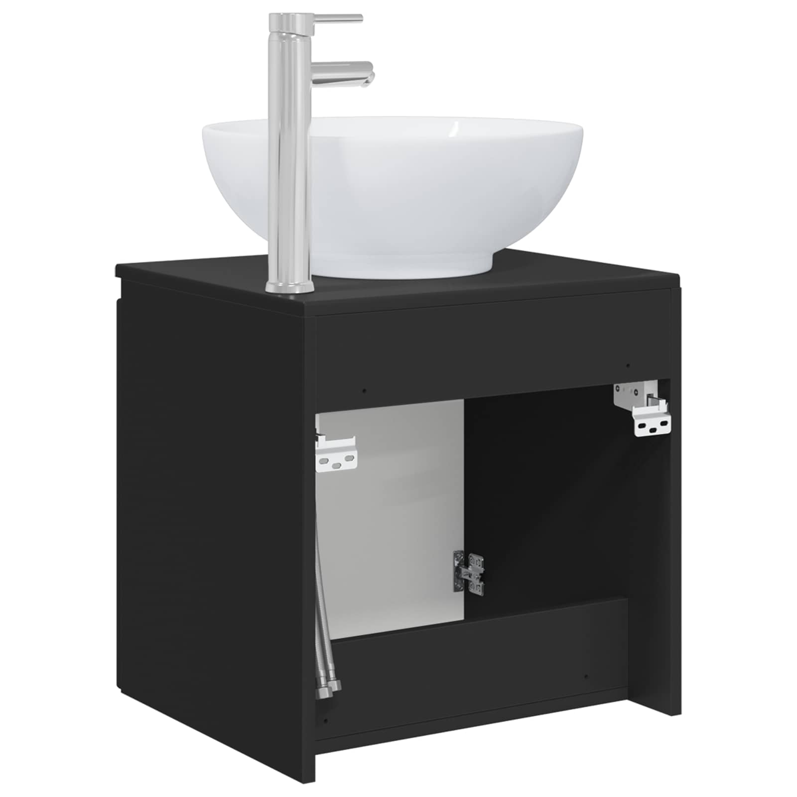 Mobile Lavabo da Parete Nero 49,5 x 44,5 x 65 cm | homemem39