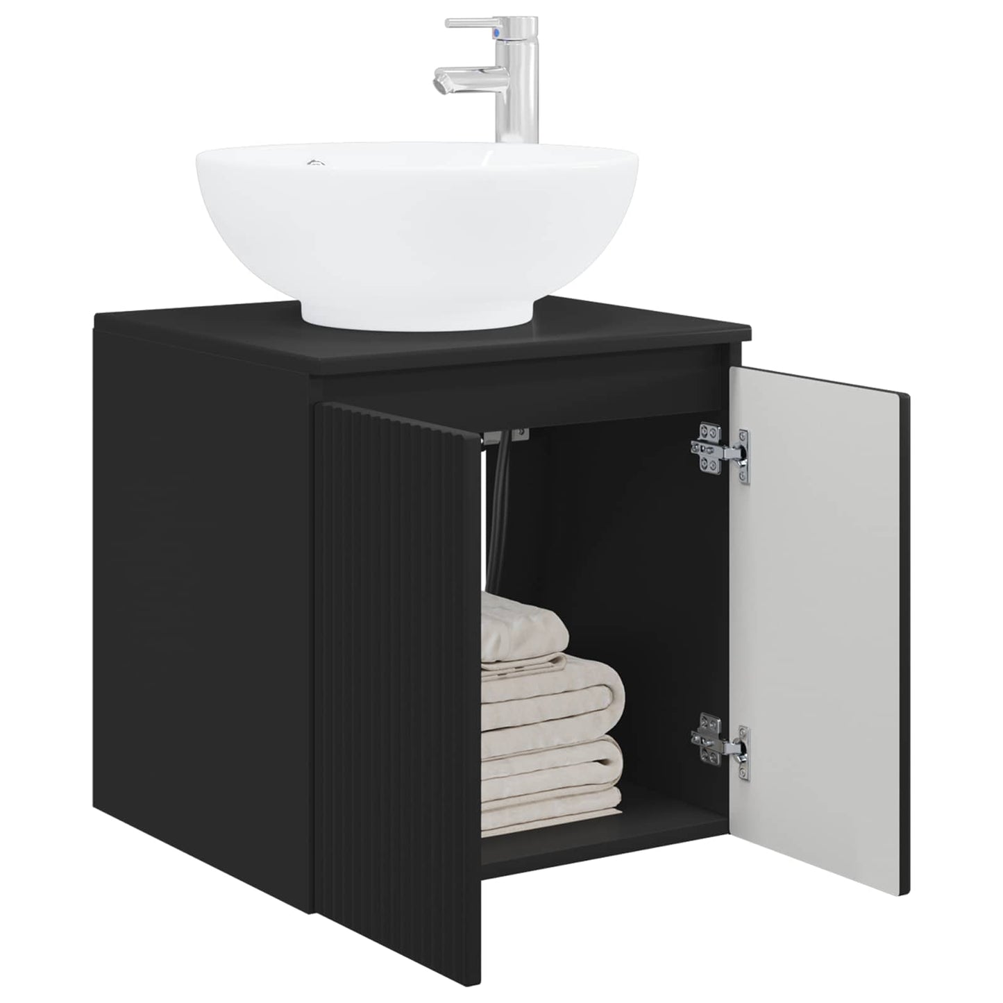 Mobile Lavabo da Parete Nero 49,5 x 44,5 x 65 cm | homemem39