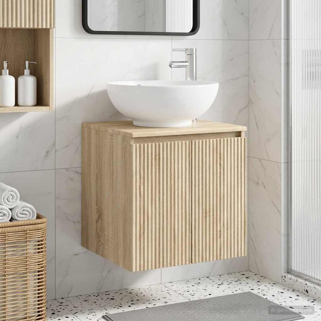 Mobile Lavabo da Parete Rovere Sonoma 49,5 x 44,5 x 65 cm | homemem39