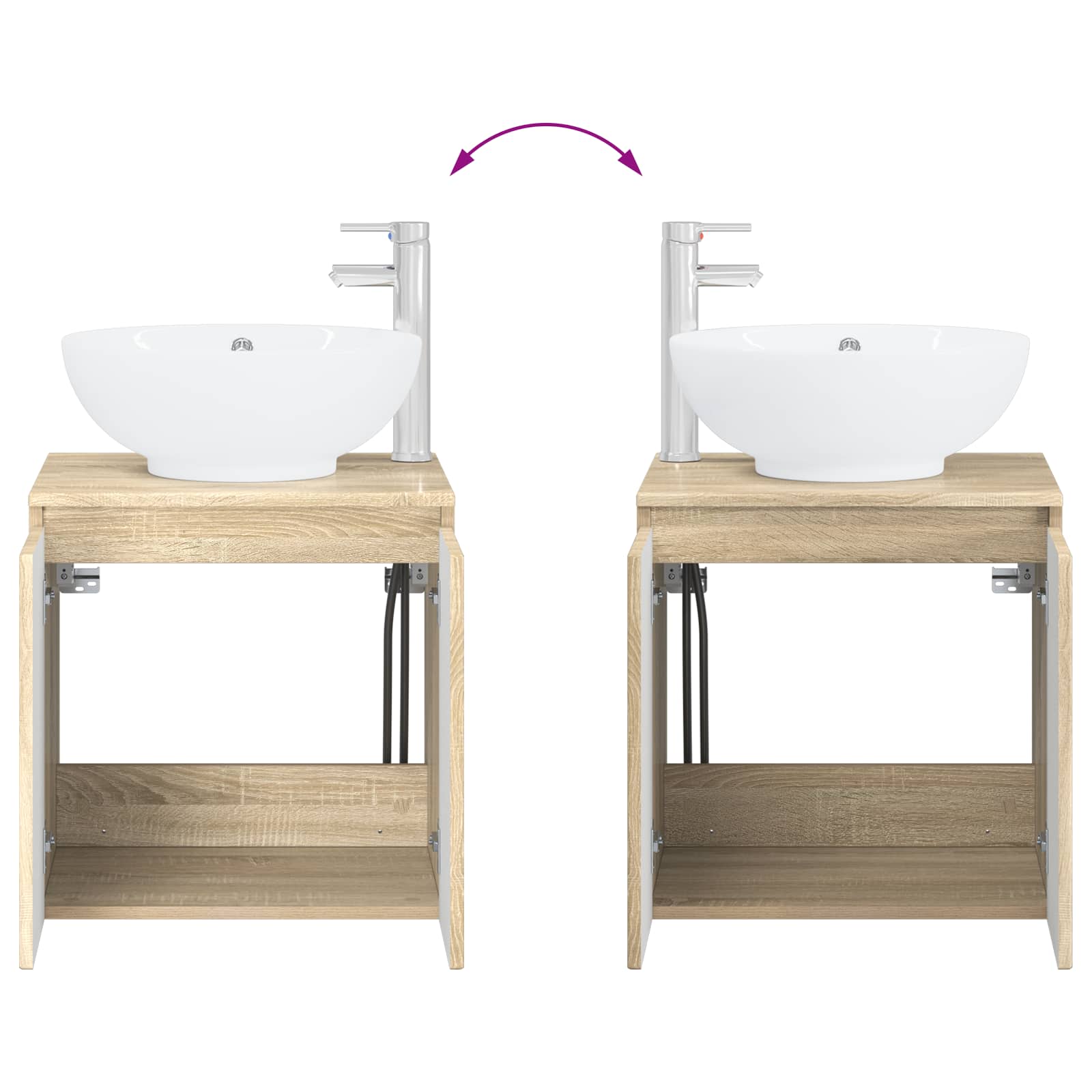 Mobile Lavabo da Parete Rovere Sonoma 49,5 x 44,5 x 65 cm | homemem39