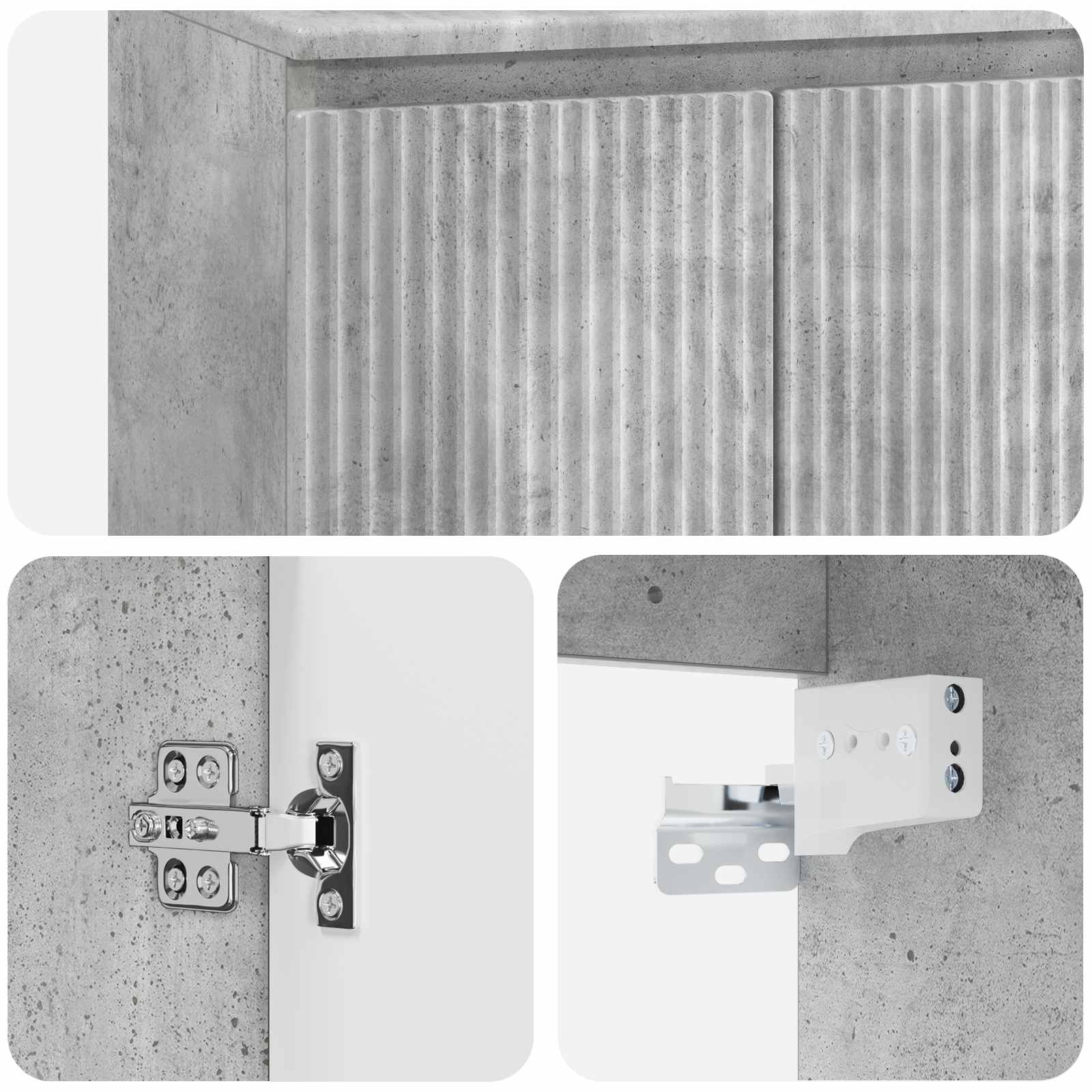 Mobile Lavabo da Parete Grigio Cemento 49,5 x 44,5 x 65 cm | homemem39