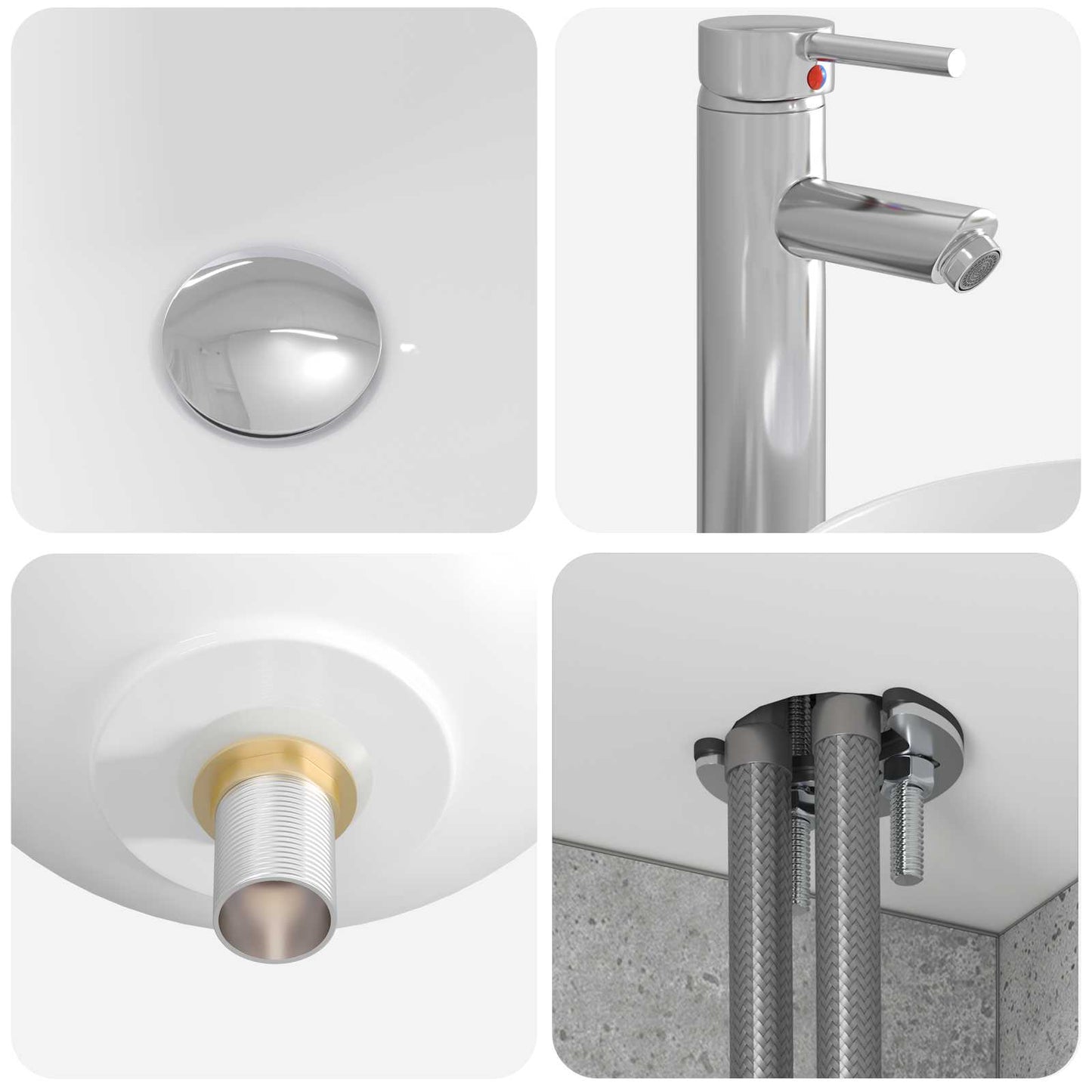 Mobile Lavabo da Parete Grigio Cemento 49,5 x 44,5 x 65 cm | homemem39