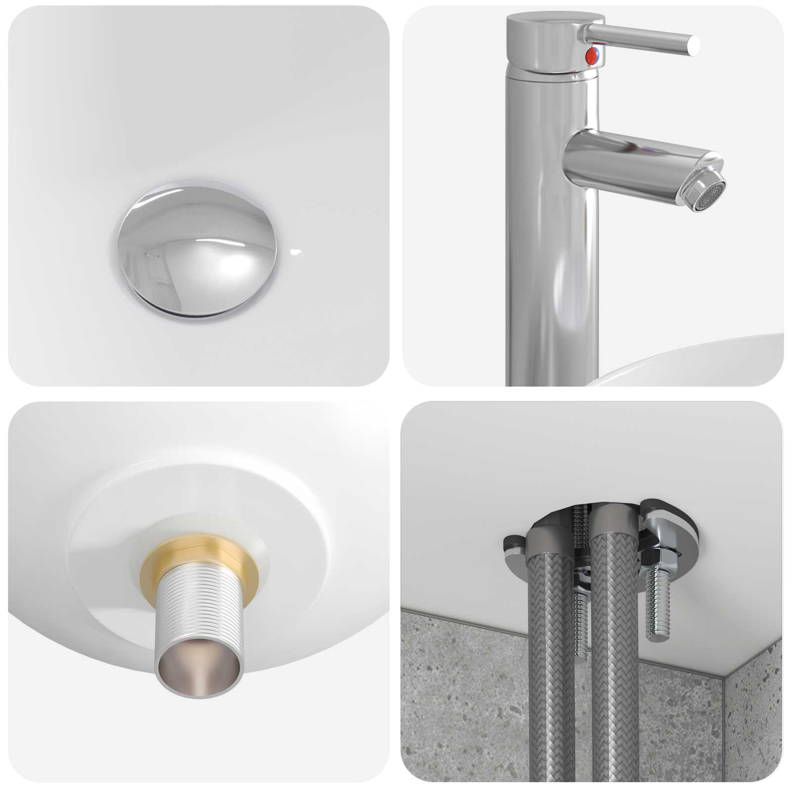 Mobile Lavabo da Parete Grigio Cemento 49,5 x 44,5 x 65 cm | homemem39