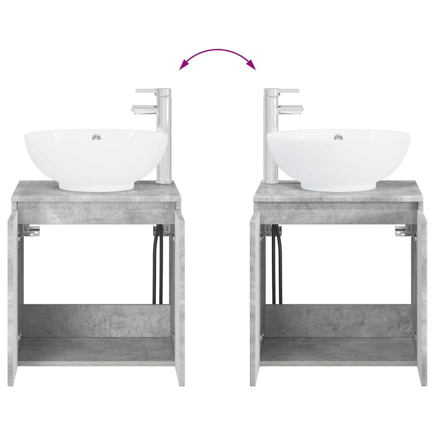 Mobile Lavabo da Parete Grigio Cemento 49,5 x 44,5 x 65 cm | homemem39