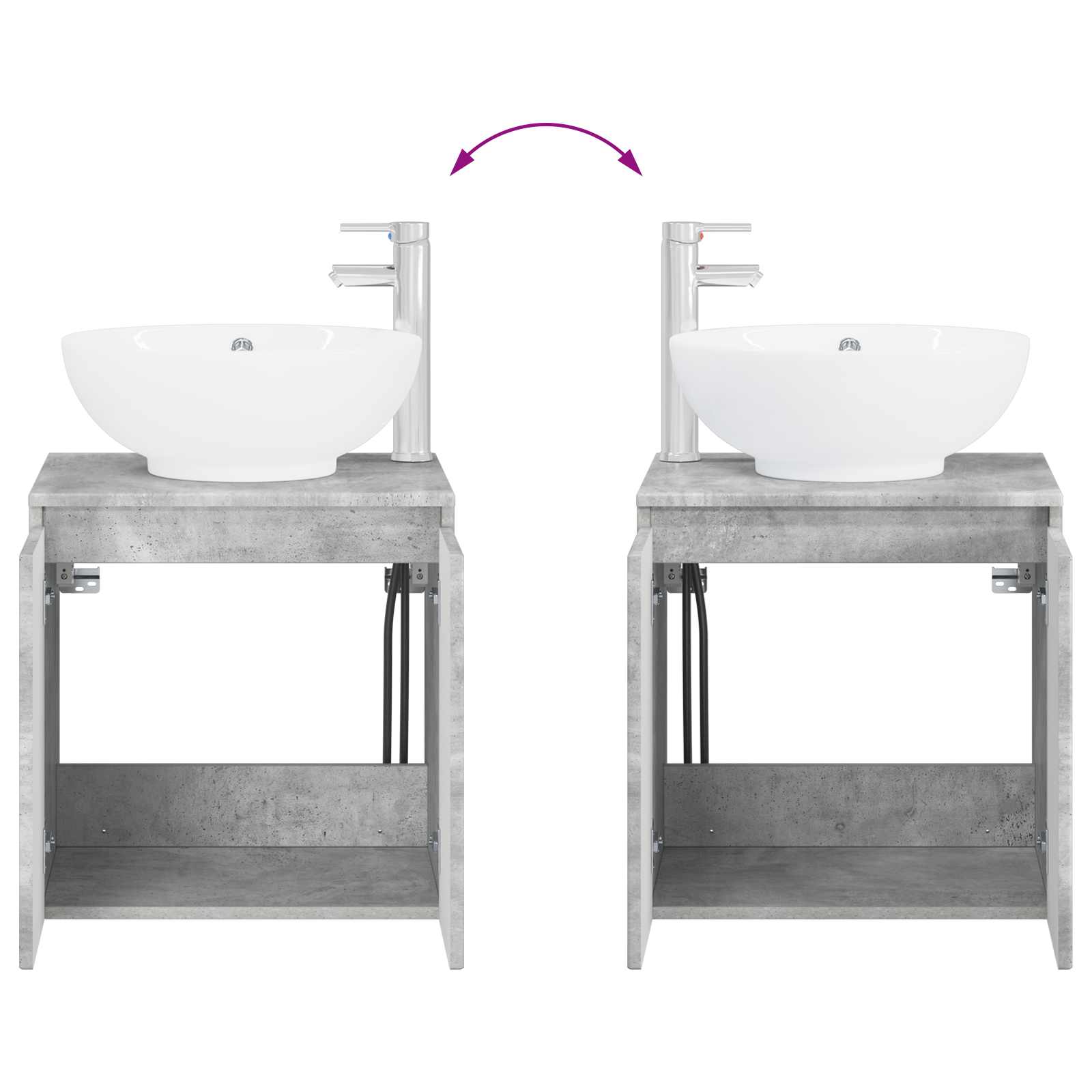 Mobile Lavabo da Parete Grigio Cemento 49,5 x 44,5 x 65 cm | homemem39