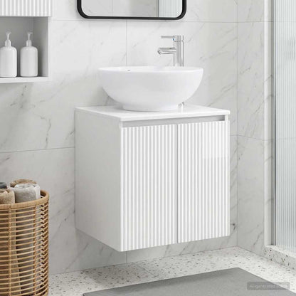 Mobile Lavabo da Parete Bianco Lucido 49,5 x 44,5 x 65 cm | homemem39