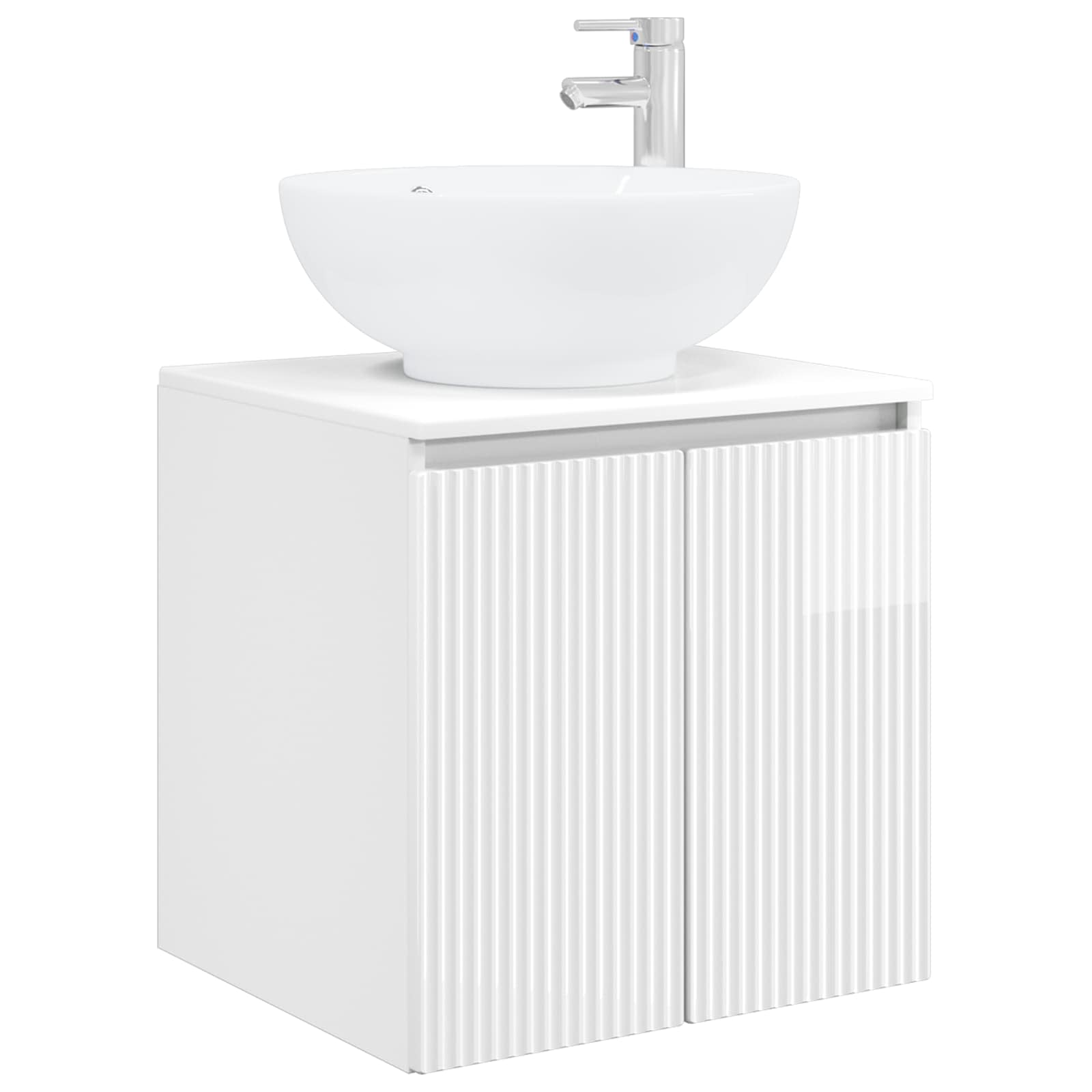 Mobile Lavabo da Parete Bianco Lucido 49,5 x 44,5 x 65 cm | homemem39