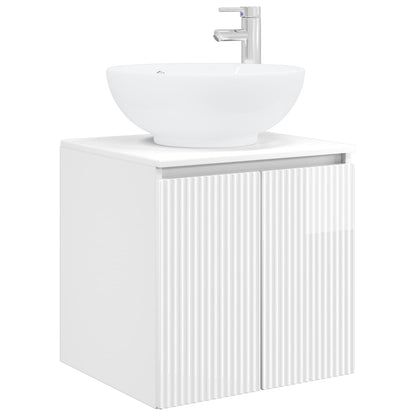 Mobile Lavabo da Parete Bianco Lucido 49,5 x 44,5 x 65 cm | homemem39
