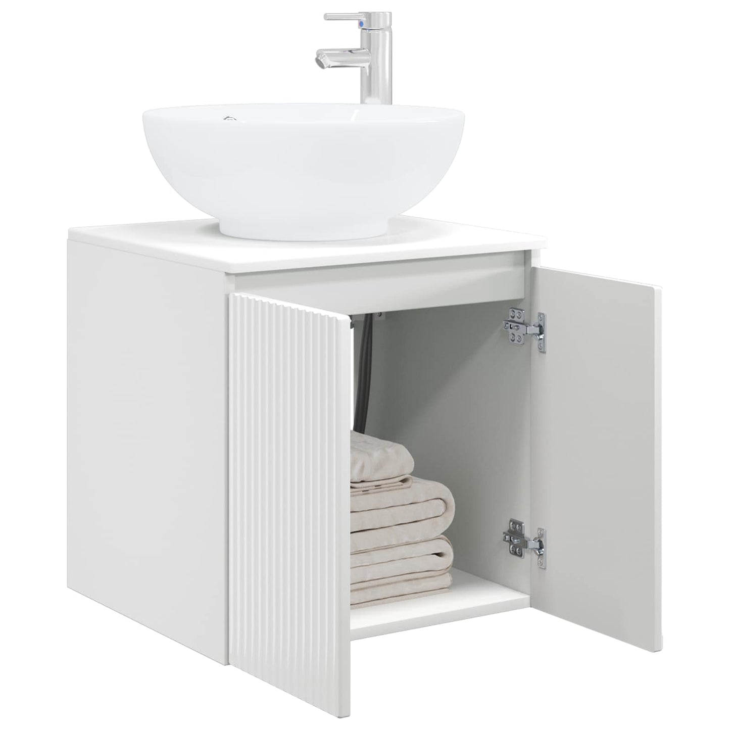 Mobile Lavabo da Parete Bianco Lucido 49,5 x 44,5 x 65 cm | homemem39