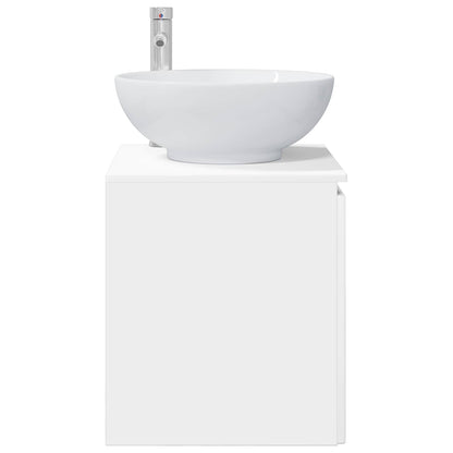 Mobile Lavabo da Parete Bianco Lucido 49,5 x 44,5 x 65 cm | homemem39