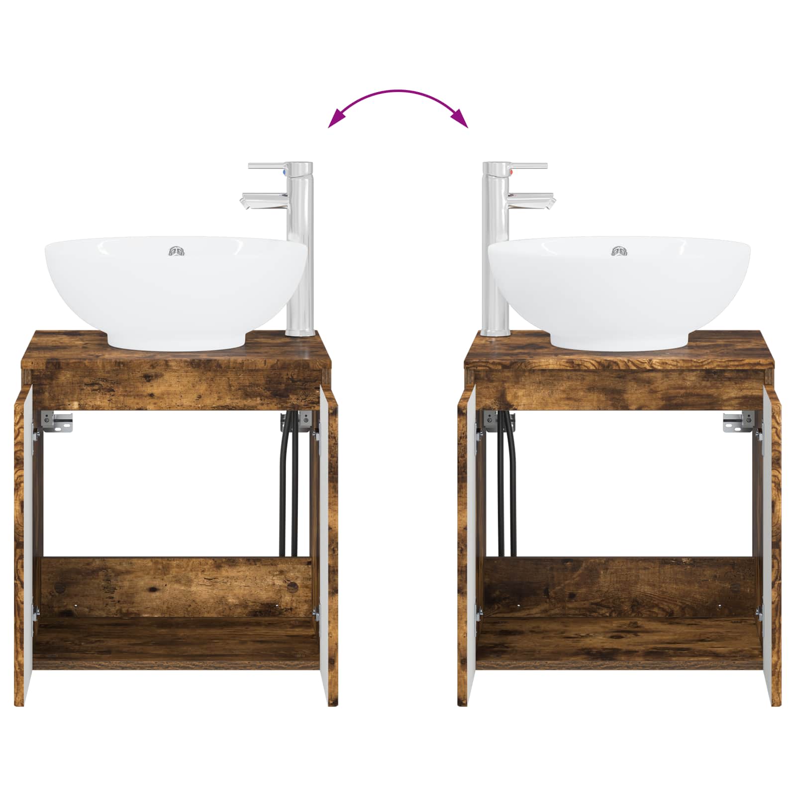 Mobile Lavabo da Parete Rovere Fumo 49,5 x 44,5 x 65 cm | homemem39