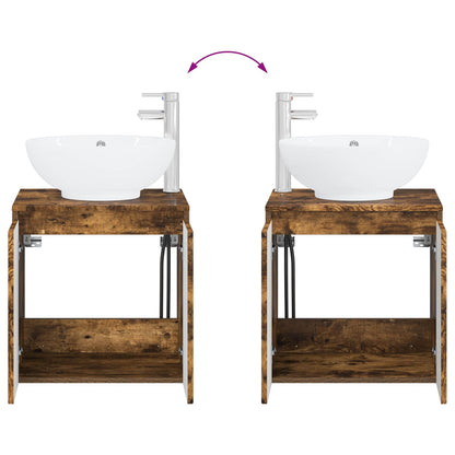 Mobile Lavabo da Parete Rovere Fumo 49,5 x 44,5 x 65 cm | homemem39
