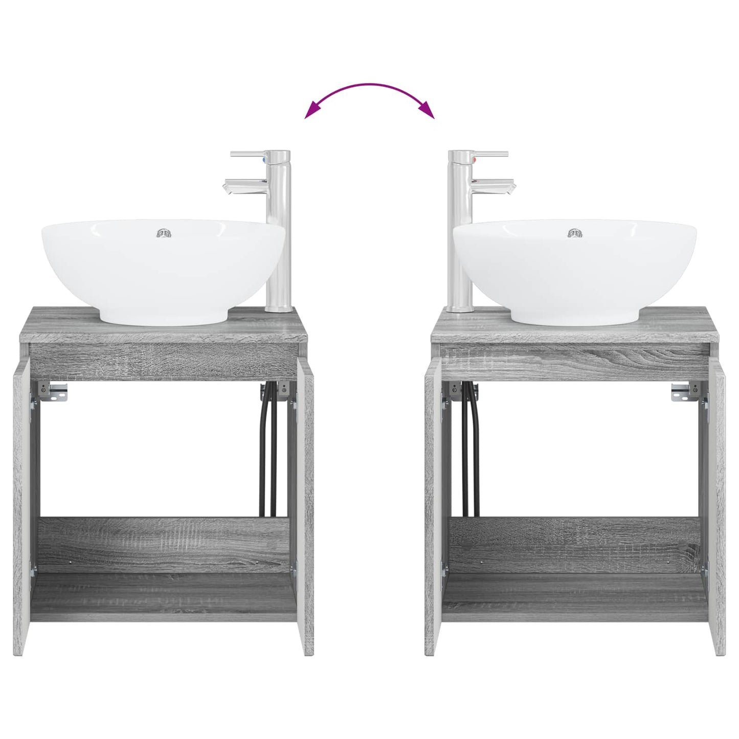 Mobile Lavabo da Parete Sonoma grigio 49,5 x 44,5 x 65 cm | homemem39