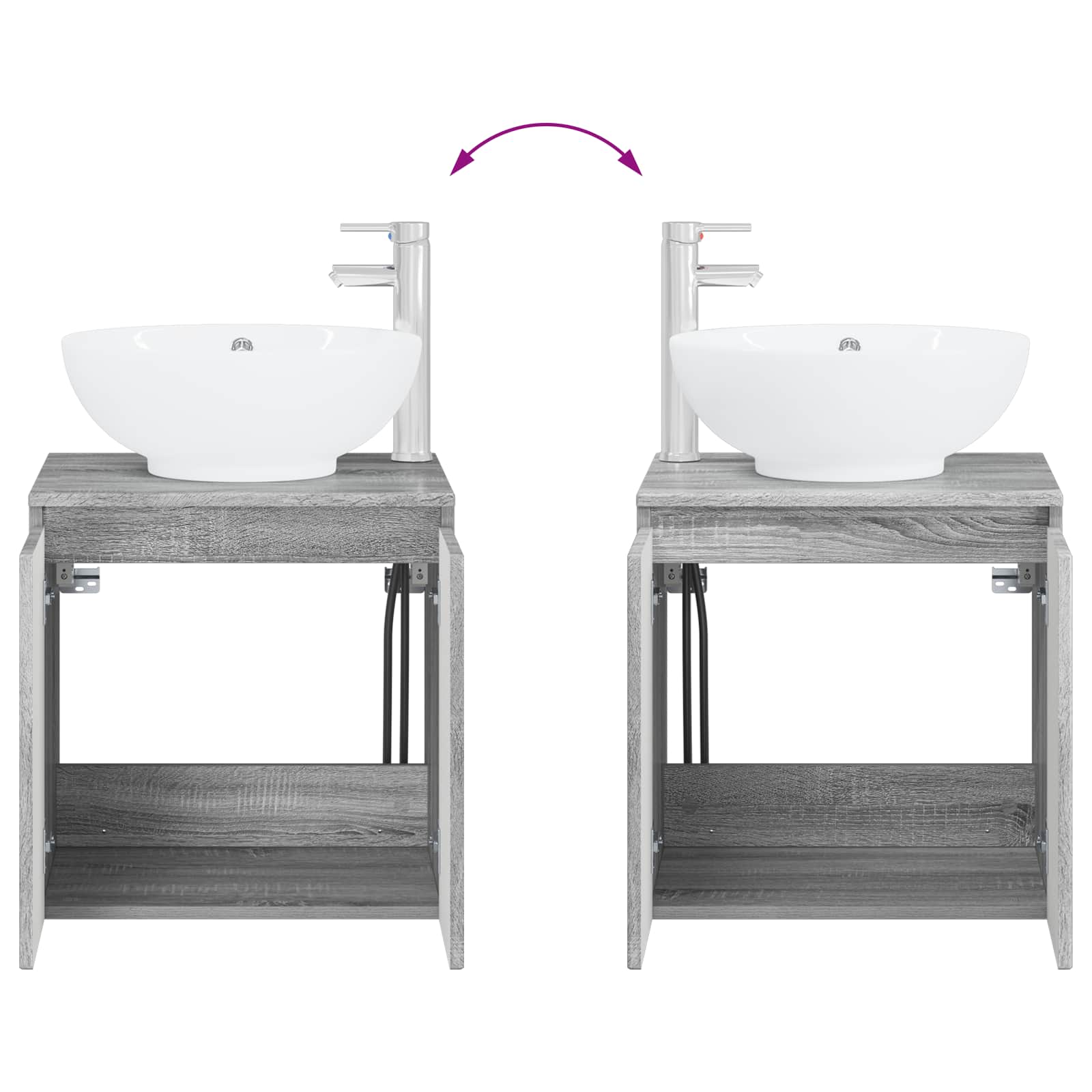 Mobile Lavabo da Parete Sonoma grigio 49,5 x 44,5 x 65 cm | homemem39