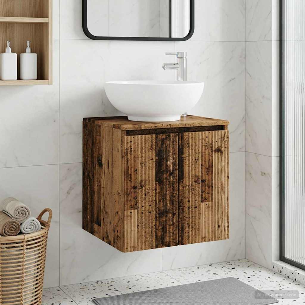 Mobile Lavabo da Parete Legno antico 49,5 x 44,5 x 65 cm