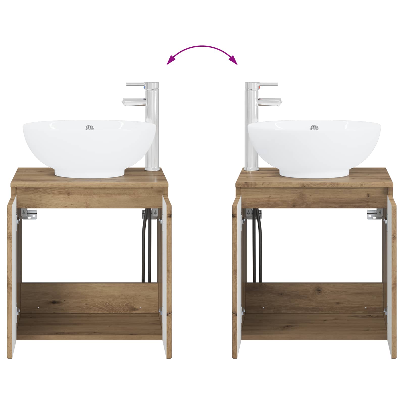 Mobile Lavabo da Parete Rovere Artigianale 49,5 x 44,5 x 65 cm | homemem39
