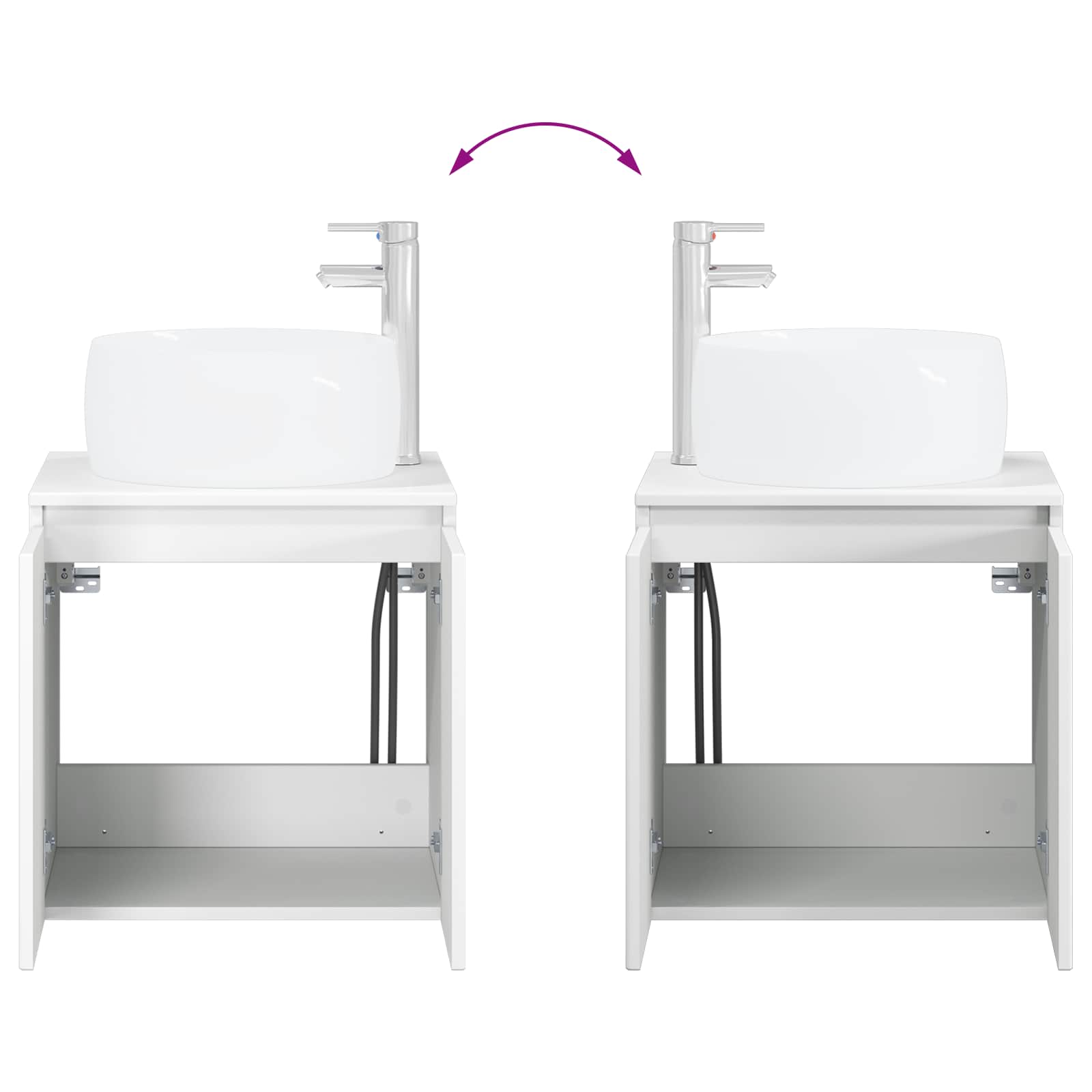 Mobile Lavabo da Parete Bianco 49,5 x 44,5 x 66 cm | homemem39