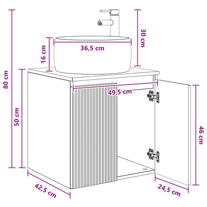 Mobile Lavabo da Parete Bianco 49,5 x 44,5 x 66 cm | homemem39