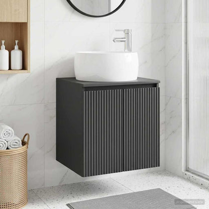 Mobile Lavabo da Parete Nero 49,5 x 44,5 x 66 cm