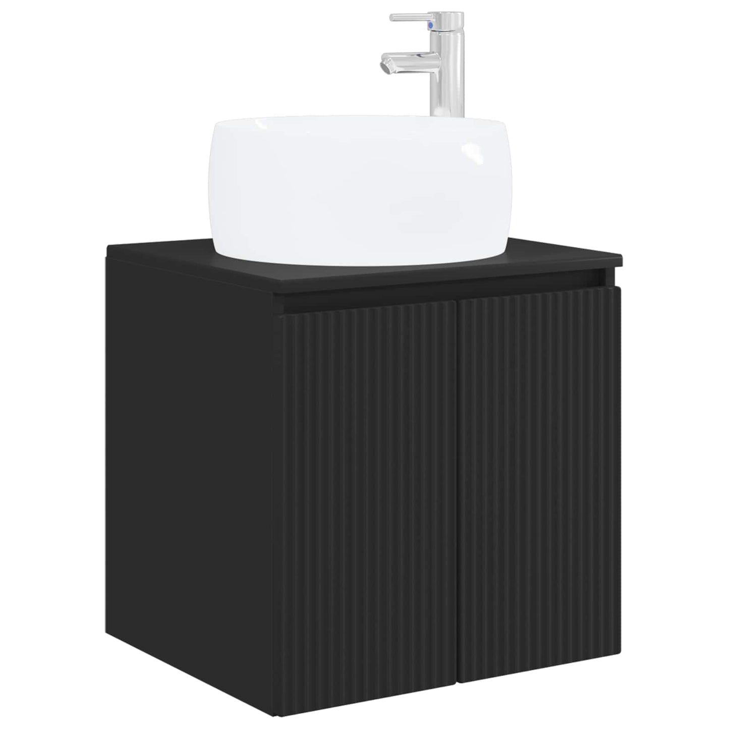 Mobile Lavabo da Parete Nero 49,5 x 44,5 x 66 cm