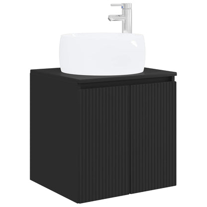 Mobile Lavabo da Parete Nero 49,5 x 44,5 x 66 cm