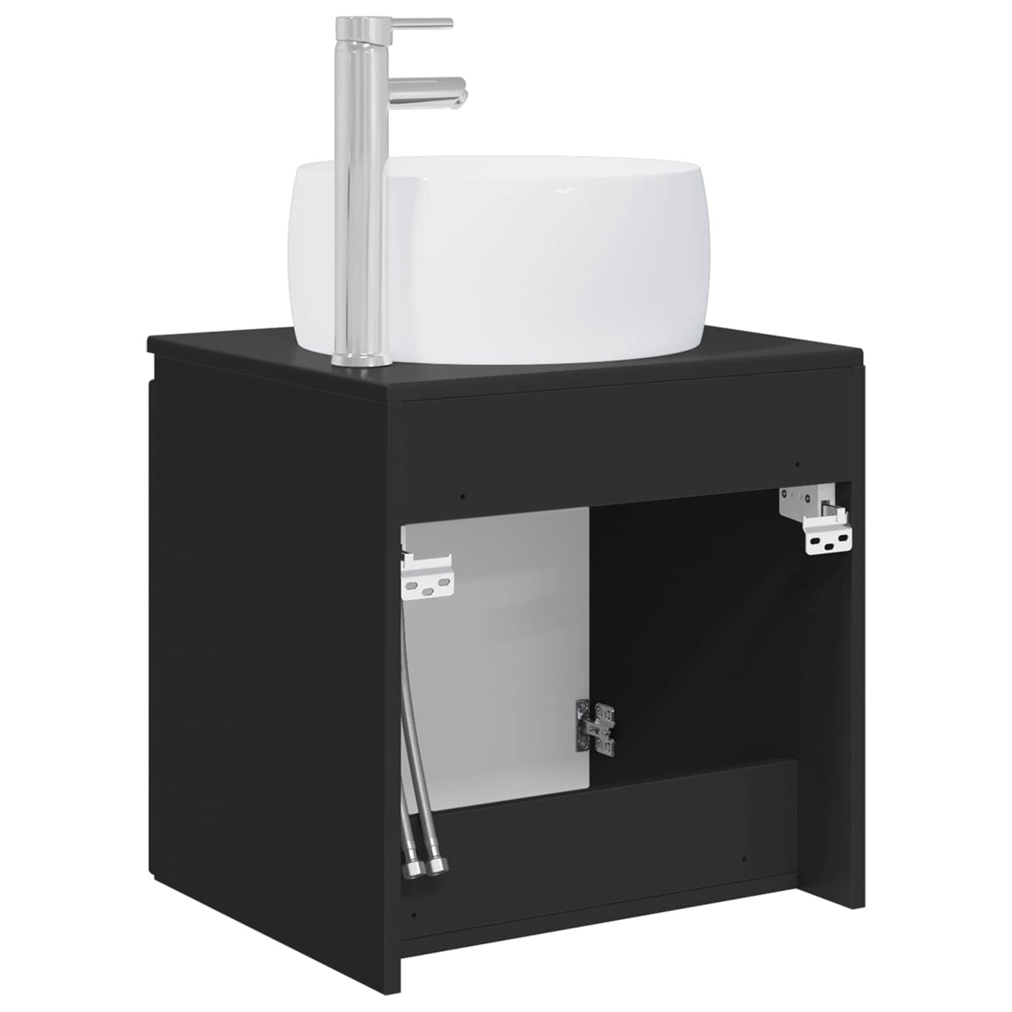 Mobile Lavabo da Parete Nero 49,5 x 44,5 x 66 cm
