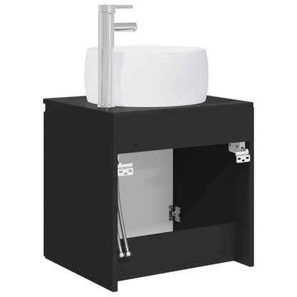 Mobile Lavabo da Parete Nero 49,5 x 44,5 x 66 cm