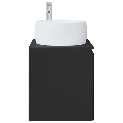 Mobile Lavabo da Parete Nero 49,5 x 44,5 x 66 cm