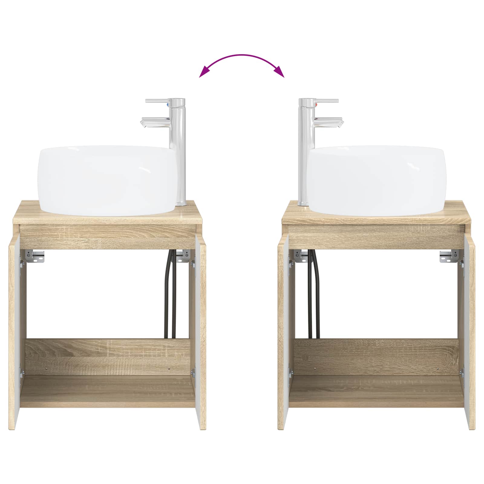 Mobile Lavabo da Parete Rovere Sonoma 49,5 x 44,5 x 66 cm | homemem39