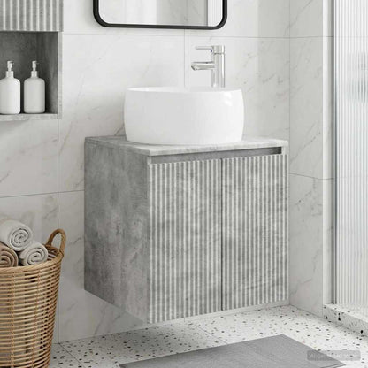 Mobile Lavabo da Parete Grigio Cemento 49,5 x 44,5 x 66 cm | homemem39