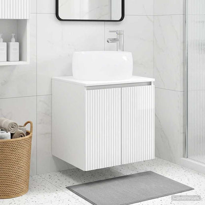 Mobile Lavabo da Parete Bianco Lucido 49,5 x 44,5 x 66 cm | homemem39