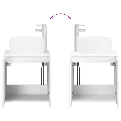 Mobile Lavabo da Parete Bianco Lucido 49,5 x 44,5 x 66 cm | homemem39