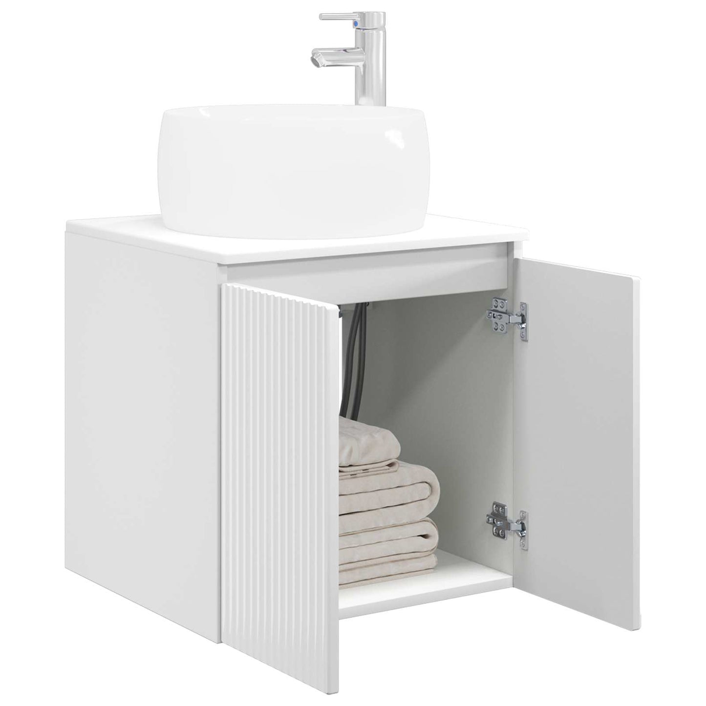 Mobile Lavabo da Parete Bianco Lucido 49,5 x 44,5 x 66 cm | homemem39