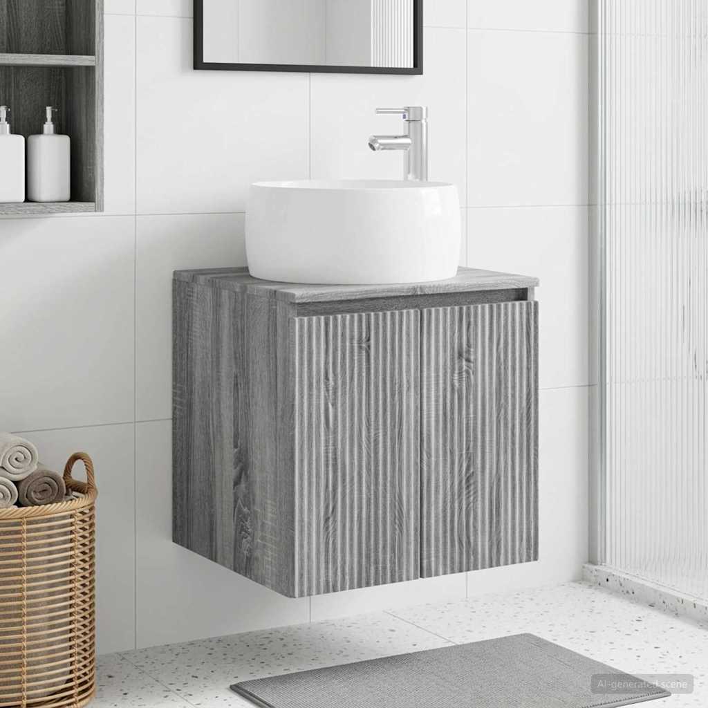 Mobile Lavabo da Parete Sonoma grigio 49,5 x 44,5 x 66 cm | homemem39