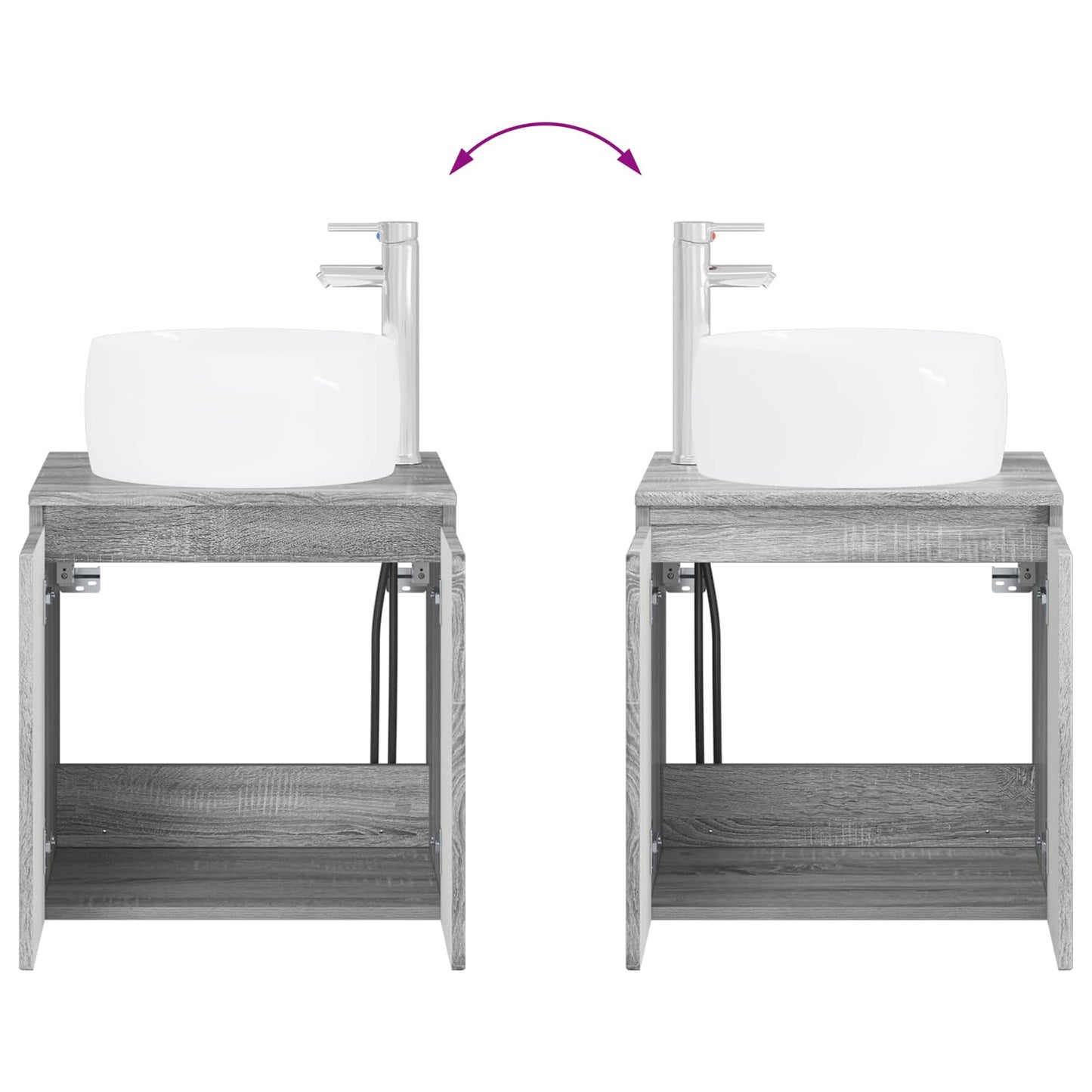 Mobile Lavabo da Parete Sonoma grigio 49,5 x 44,5 x 66 cm | homemem39