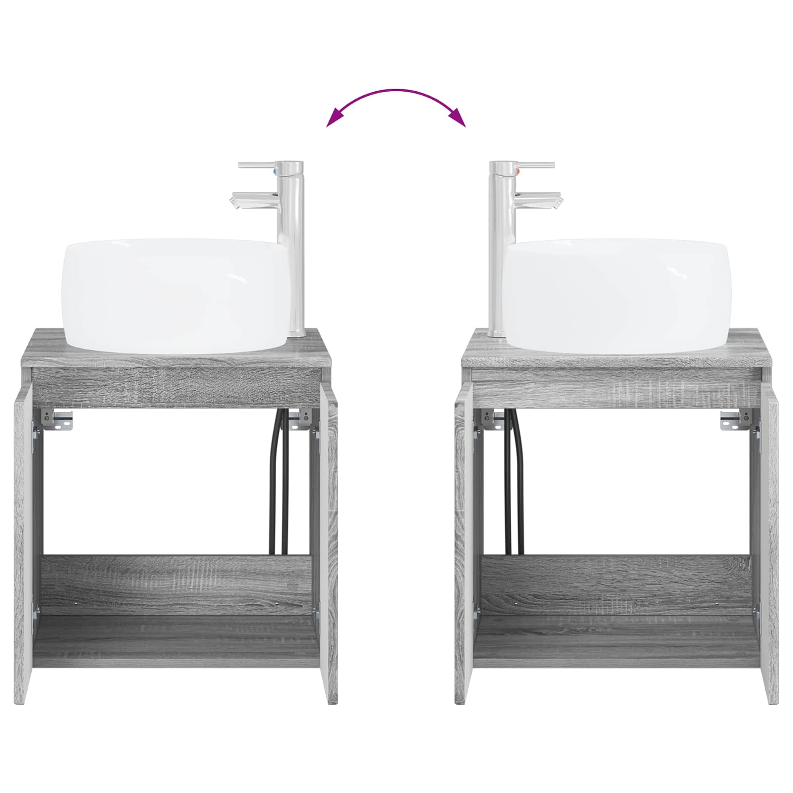 Mobile Lavabo da Parete Sonoma grigio 49,5 x 44,5 x 66 cm | homemem39