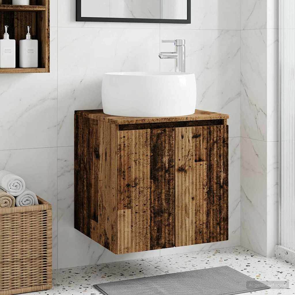 Mobile Lavabo da Parete Legno antico 49,5 x 44,5 x 66 cm | homemem39