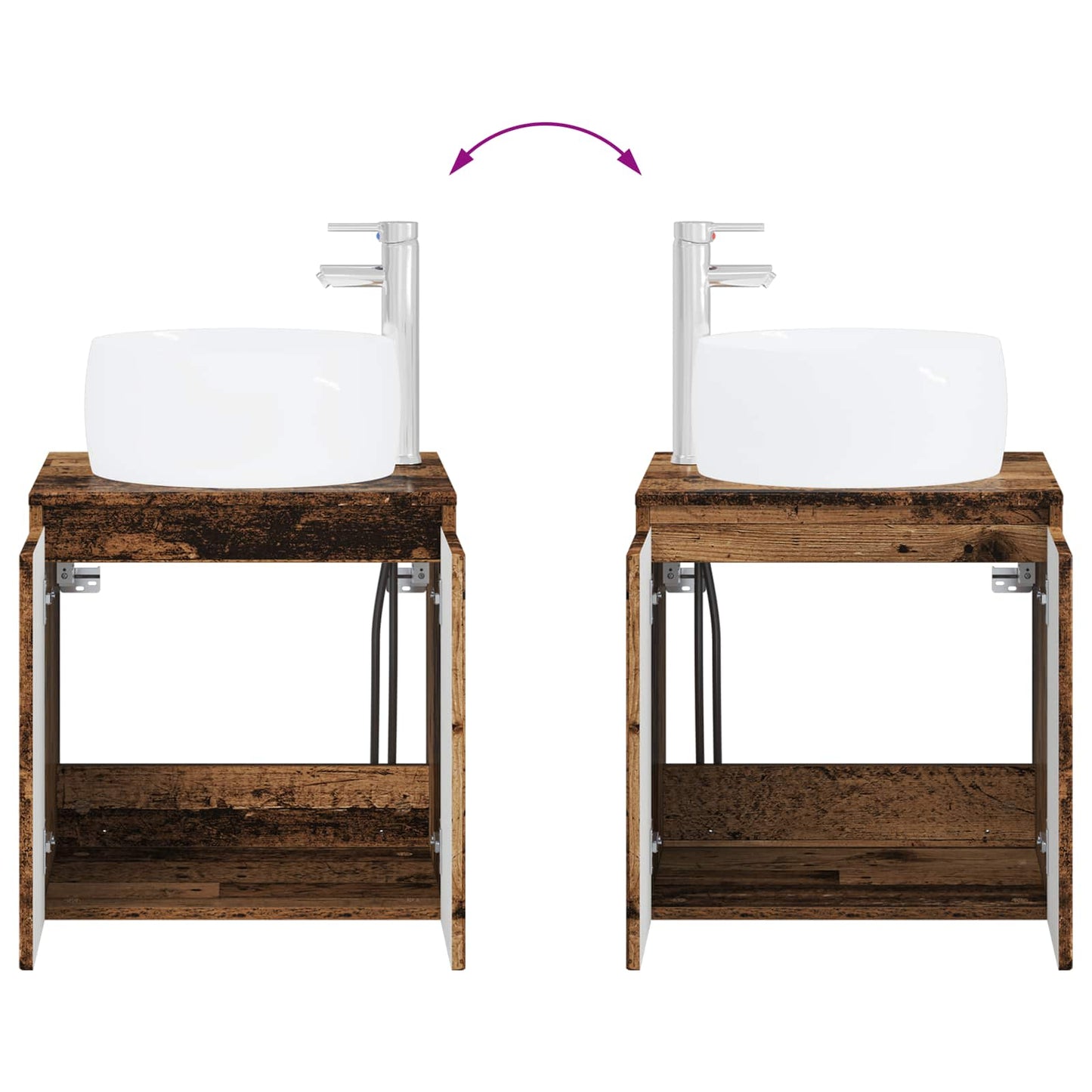 Mobile Lavabo da Parete Legno antico 49,5 x 44,5 x 66 cm | homemem39
