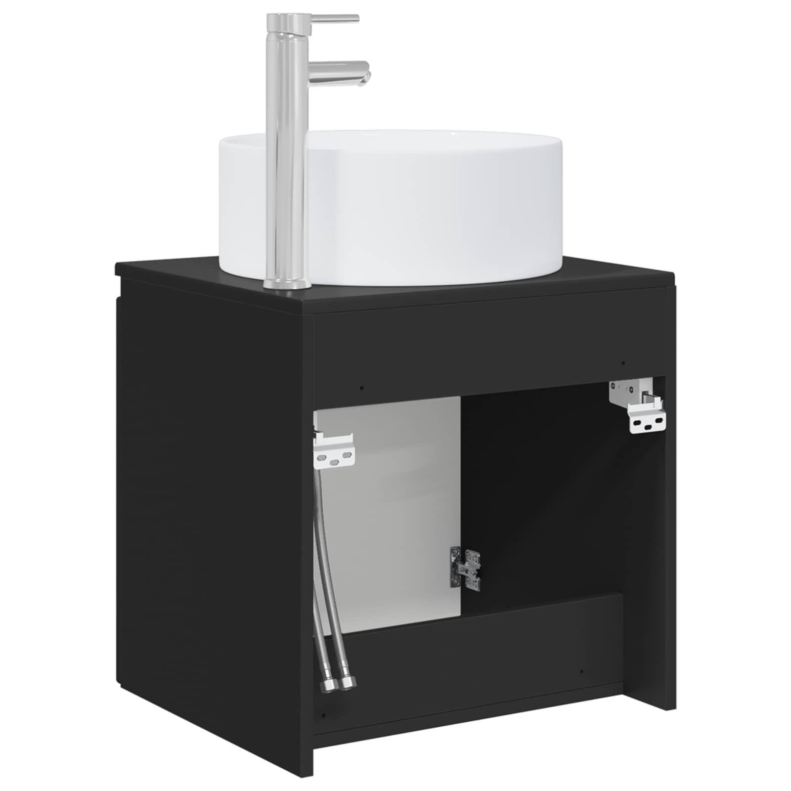 Mobile lavabo da parete Nero 49,5 x 44,5 x 65,5 cm | homemem39