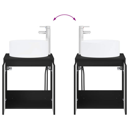 Mobile lavabo da parete Nero 49,5 x 44,5 x 65,5 cm | homemem39
