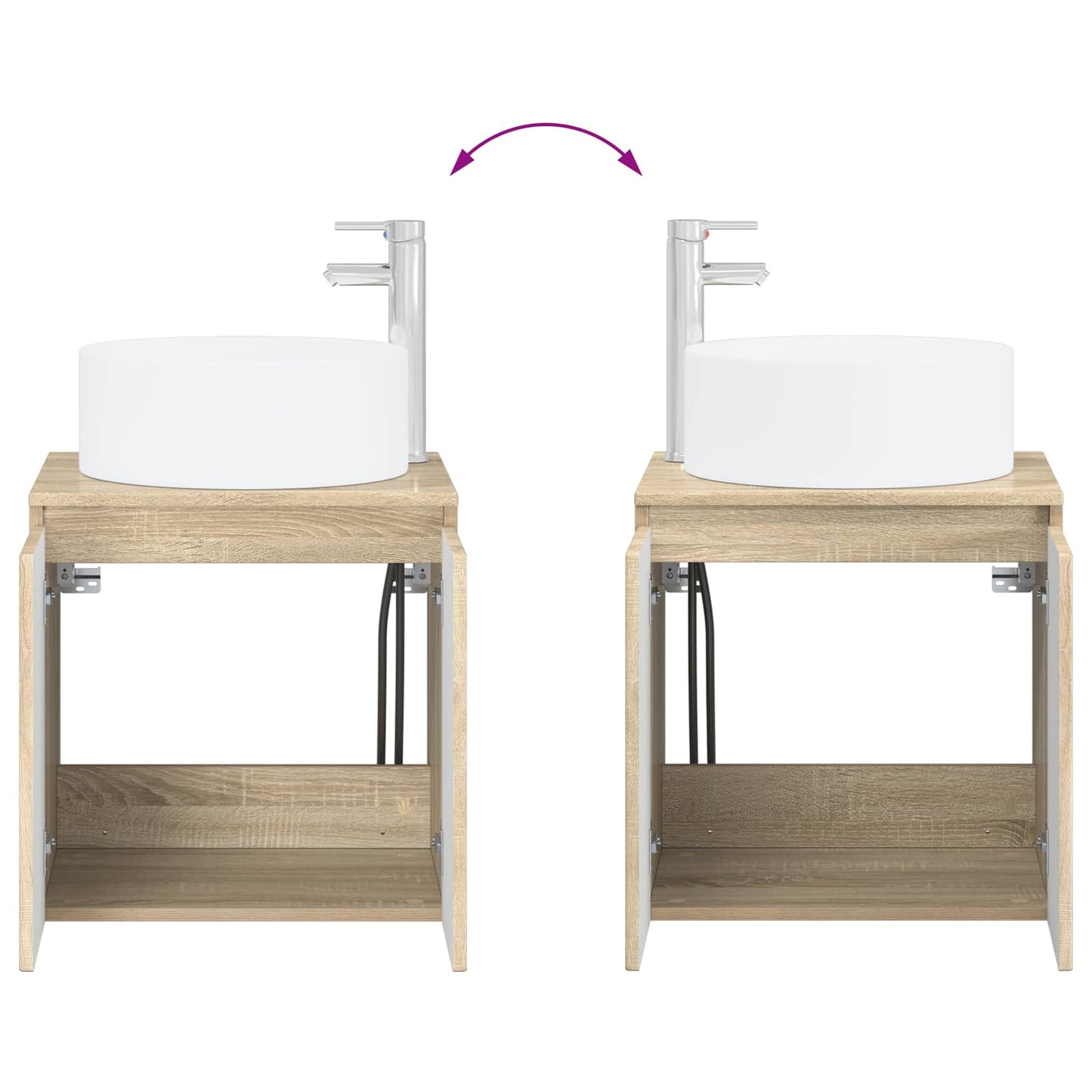 Mobile lavabo da parete Rovere Sonoma 49,5 x 44,5 x 65,5 cm | homemem39