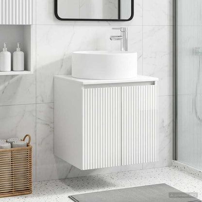 Mobile lavabo da parete Bianco Lucido 49,5 x 44,5 x 65,5 cm | homemem39