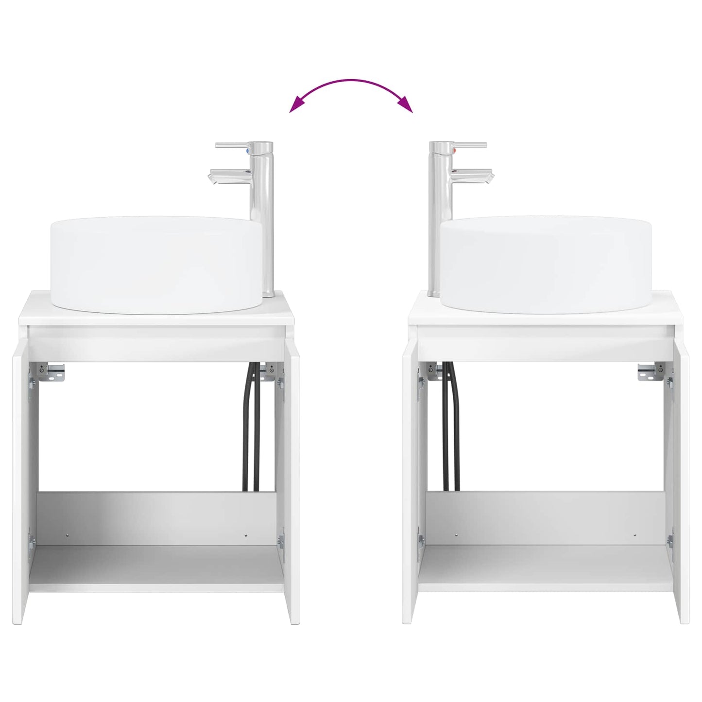Mobile lavabo da parete Bianco Lucido 49,5 x 44,5 x 65,5 cm | homemem39
