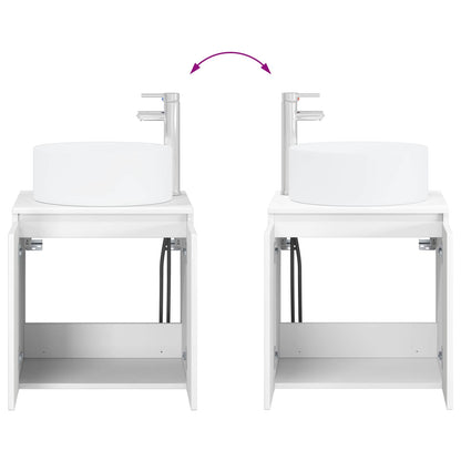 Mobile lavabo da parete Bianco Lucido 49,5 x 44,5 x 65,5 cm | homemem39