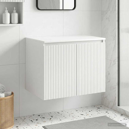 Mobiletto da Bagno a Muro Bianco 62,5 x 44,5 x 50 cm | homemem39